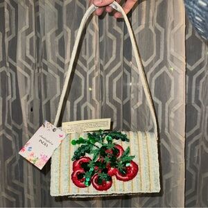 NWT Beaded Tomato Purse — Made In India Embellished Handbag
